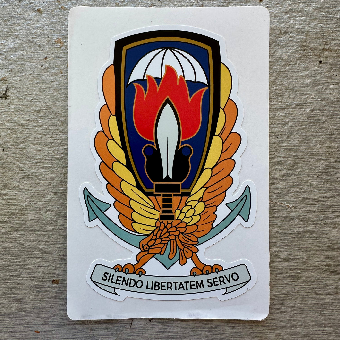 Gladio Silendo Libertatem Servo Sticker