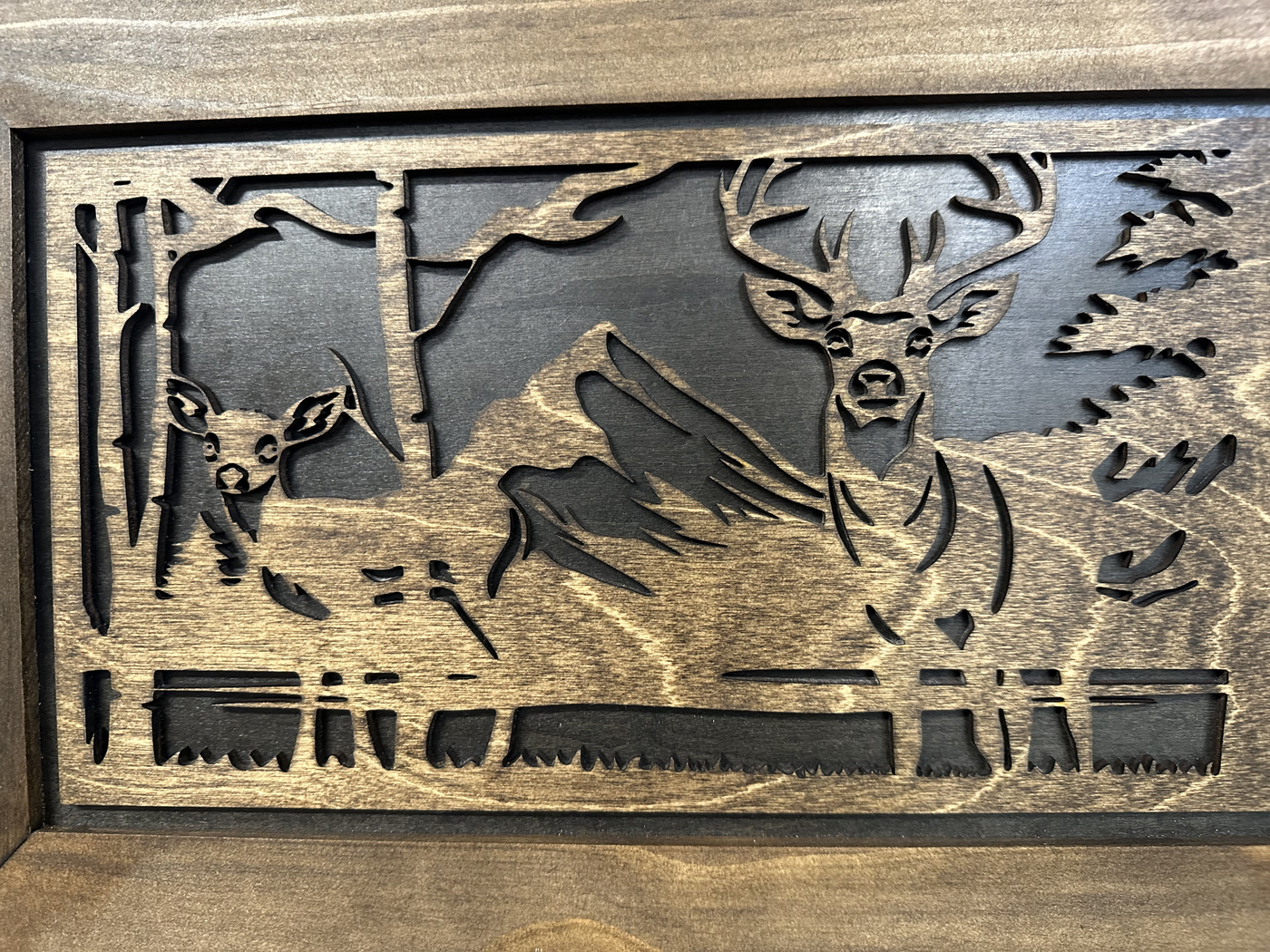 Stylish Buck & Doe Wall-Mounted Gun Cabinet – Elegant Lockable Storage for Your Home