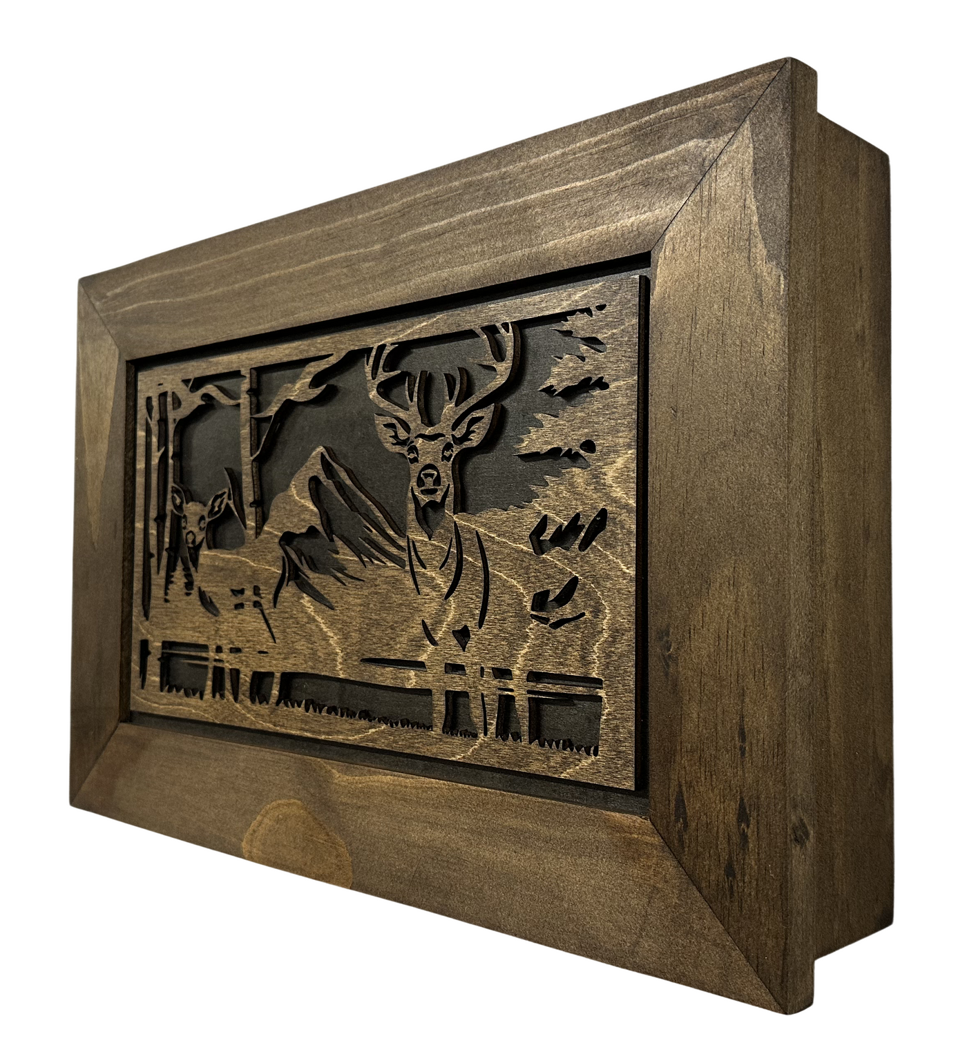 Stylish Buck & Doe Wall-Mounted Gun Cabinet – Elegant Lockable Storage for Your Home