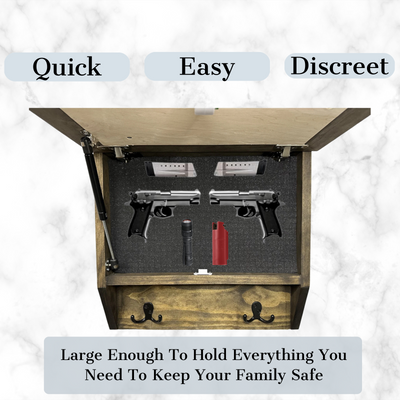 Deer Scene Wall Mounted Gun Cabinet Coat Rack – Secure & Stylish Wall Decor Hidden Firearm Concealment Furniture Key Hanger Deer Hunter Gift