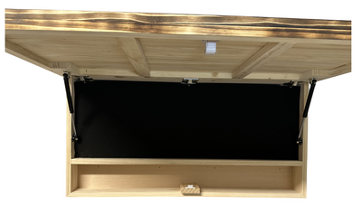 Rustic American Flag Hidden Gun Storage Cabinet Burnt Wood and Red Mahogany