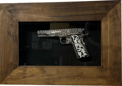 Gun Display Cabinet with Magnetic Gun Mount and Secure Magnetic Lock