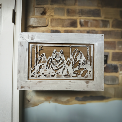 Decorative White Wolf Gun Cabinet Wall-Mounted & Lockable – Weapon Safe for Protective Gun Keeping & Household Defense Equipment