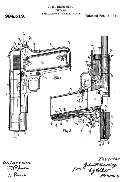 Colt Model 1911 Patent Poster | Posters Prints & Visual 