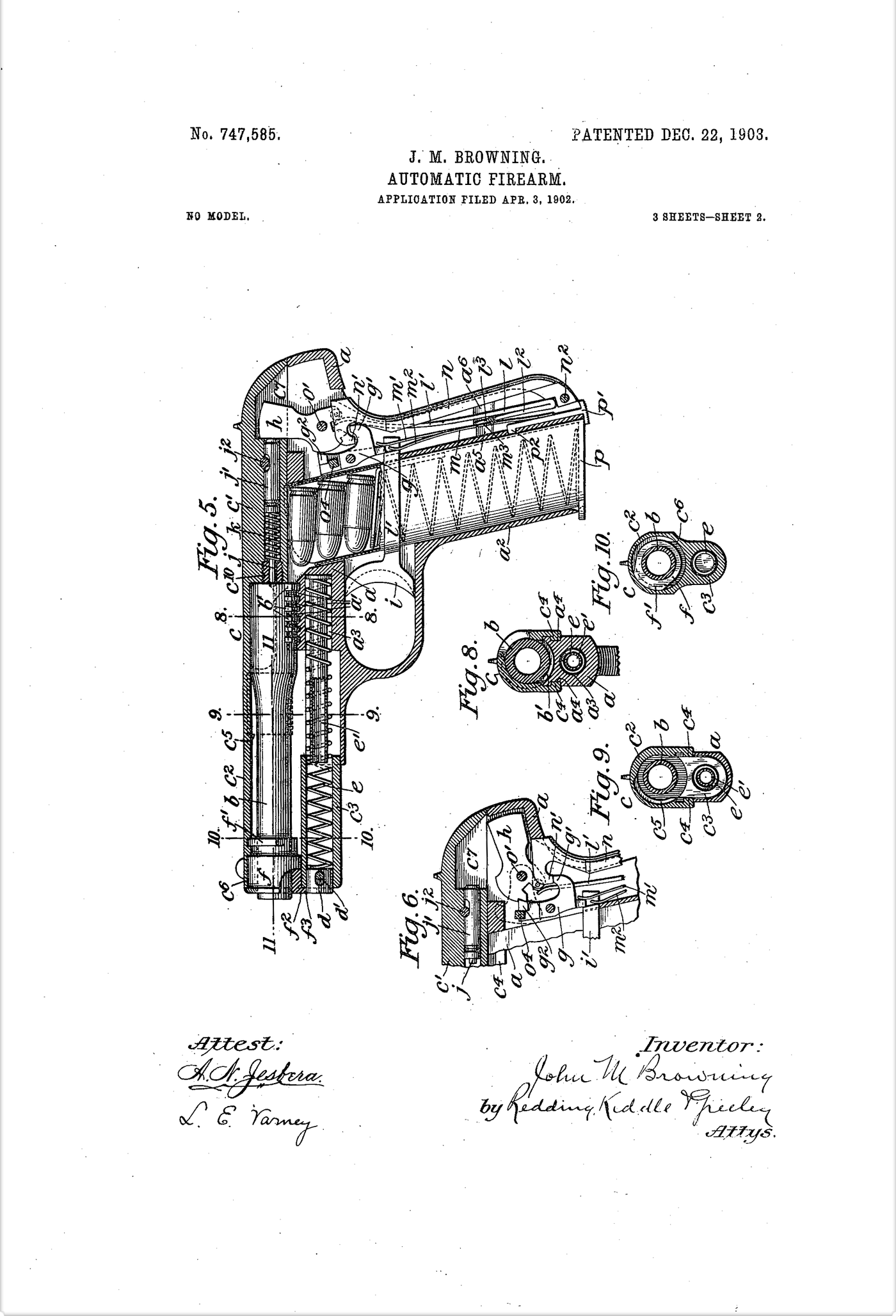 Colt Model 1903 Patent Poster | Posters Prints & Visual 