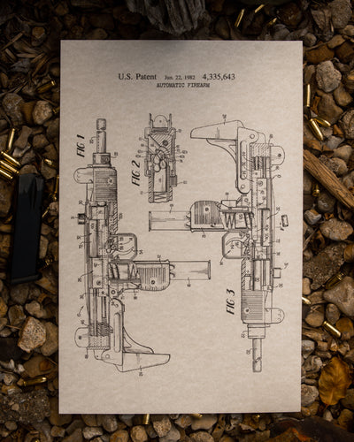 Uzi Submachine Gun Patent Poster