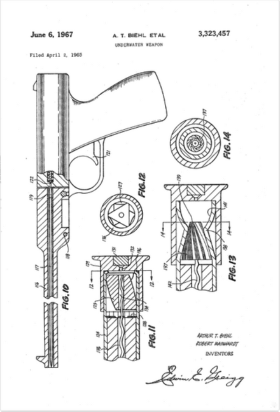 Underwater Pistol Patent Poster Set | Posters Prints & 